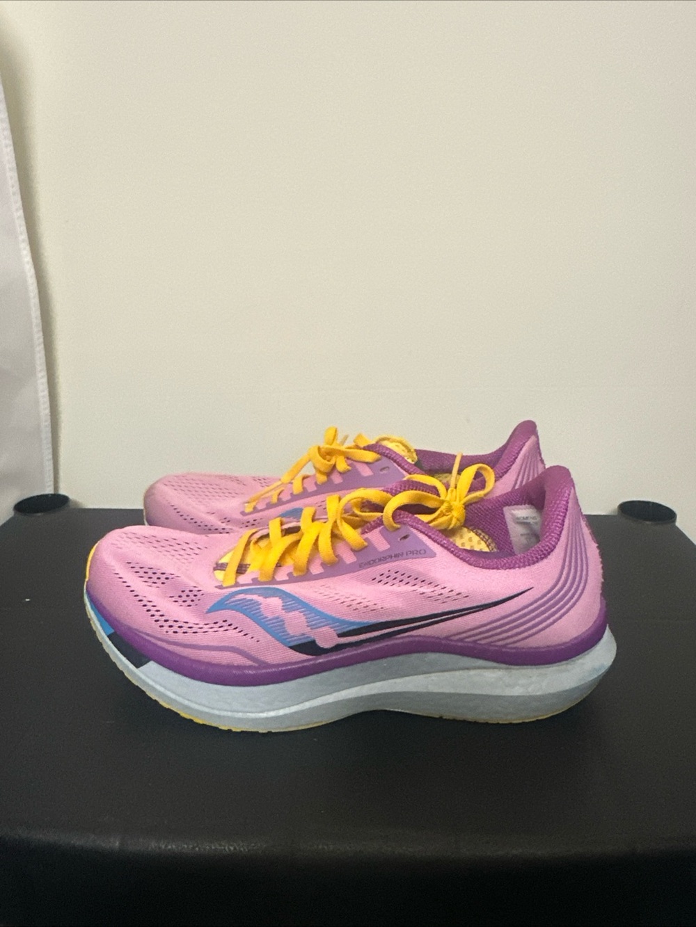 Saucony Endorphin Pro Future Women's Pink and Yellow Running Sneakers Size 9.5